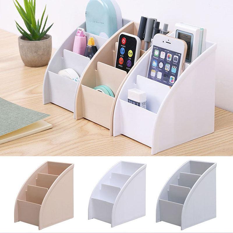 3 Grid Remote Control Box Cosmetics Desktop Storage Case Stand