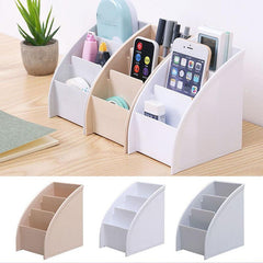 3 Grid Remote Control Box Cosmetics Desktop Storage Case Stand