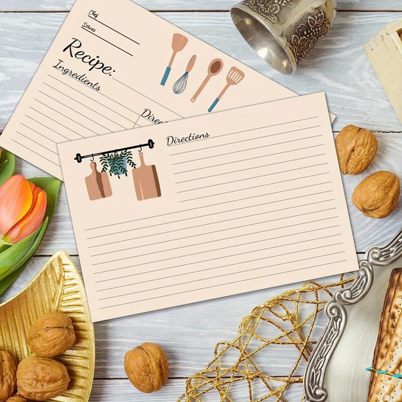 50pcs Double Sided 4x6in Kitchen Recipe Cards Bridal Shower
