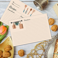 50pcs Double Sided 4x6in Kitchen Recipe Cards Bridal Shower