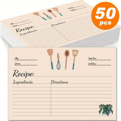 50pcs Double Sided 4x6in Kitchen Recipe Cards Bridal Shower