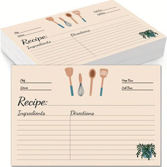 50pcs Double Sided 4x6in Kitchen Recipe Cards Bridal Shower