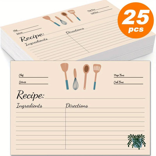 50pcs Double Sided 4x6in Kitchen Recipe Cards Bridal Shower