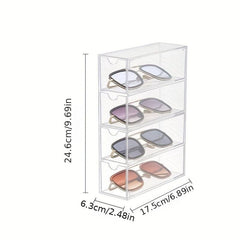 Clear Eyeglasses Storage Box Acrylic Glasses Storage Rack Organizer Case