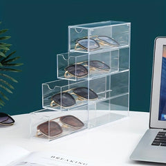 Clear Eyeglasses Storage Box Acrylic Glasses Storage Rack Organizer Case