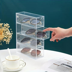 Clear Eyeglasses Storage Box Acrylic Glasses Storage Rack Organizer Case