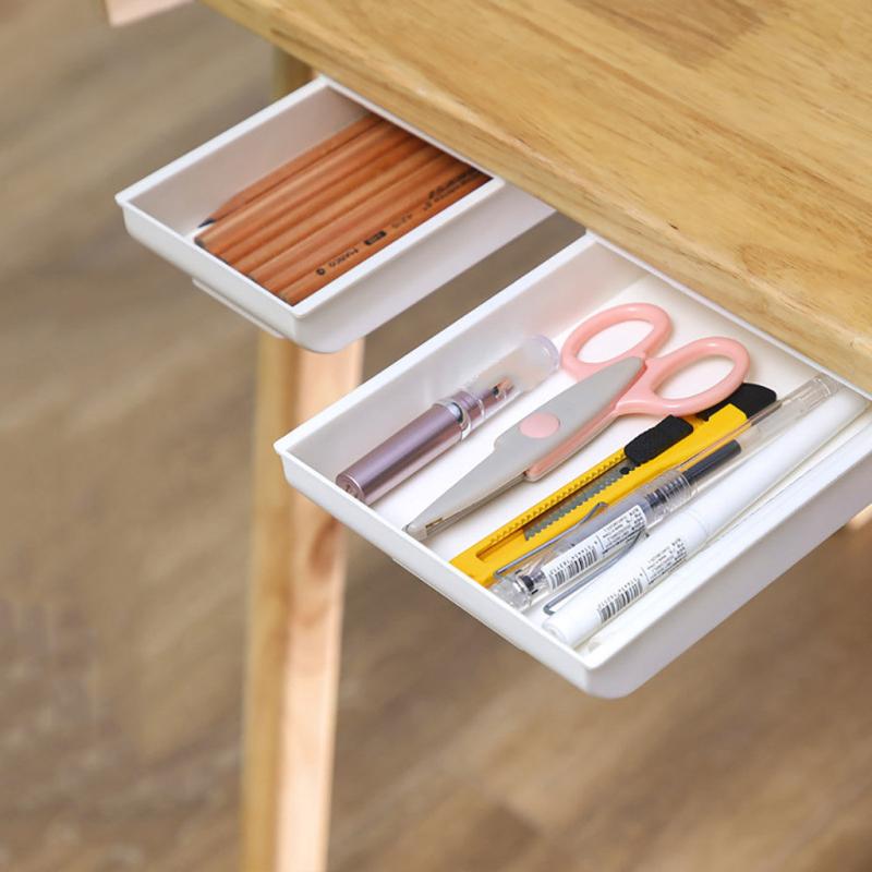 Hidden Storage Drawer, Self-Adhesive Desk Organizer