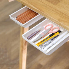 Hidden Storage Drawer, Self-Adhesive Desk Organizer