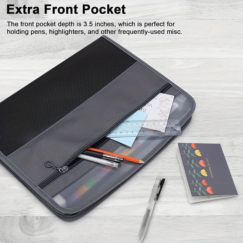 13 Pocket Expanding File Folder Zipper Closure & Colorful Tabs