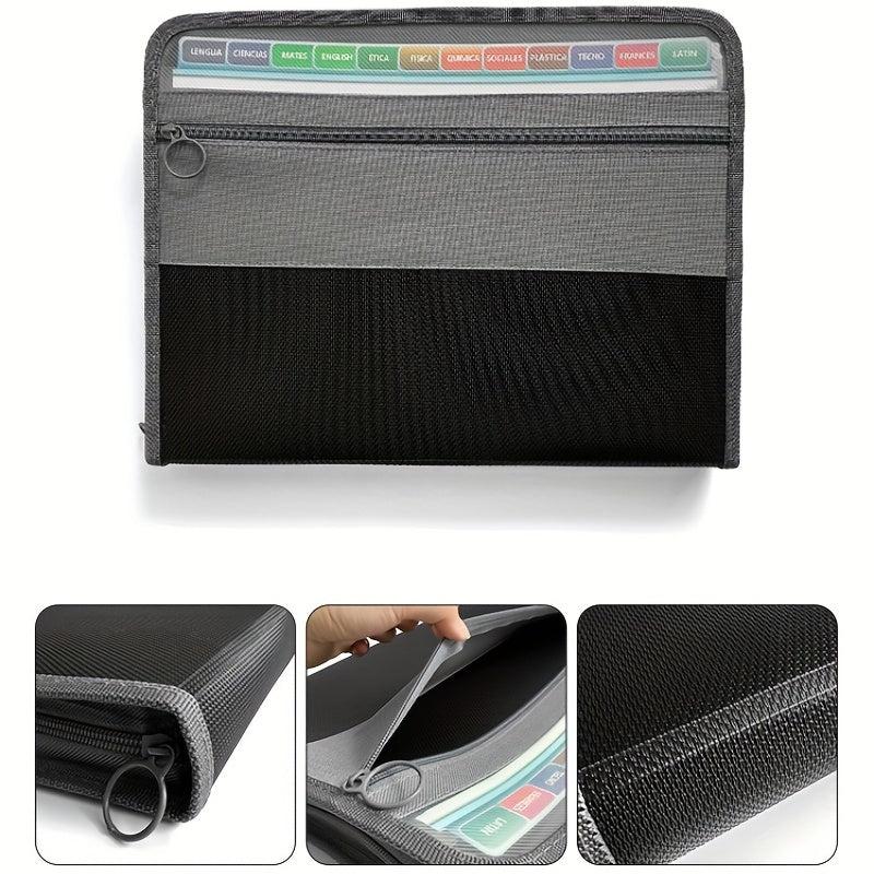 13 Pocket Expanding File Folder Zipper Closure & Colorful Tabs