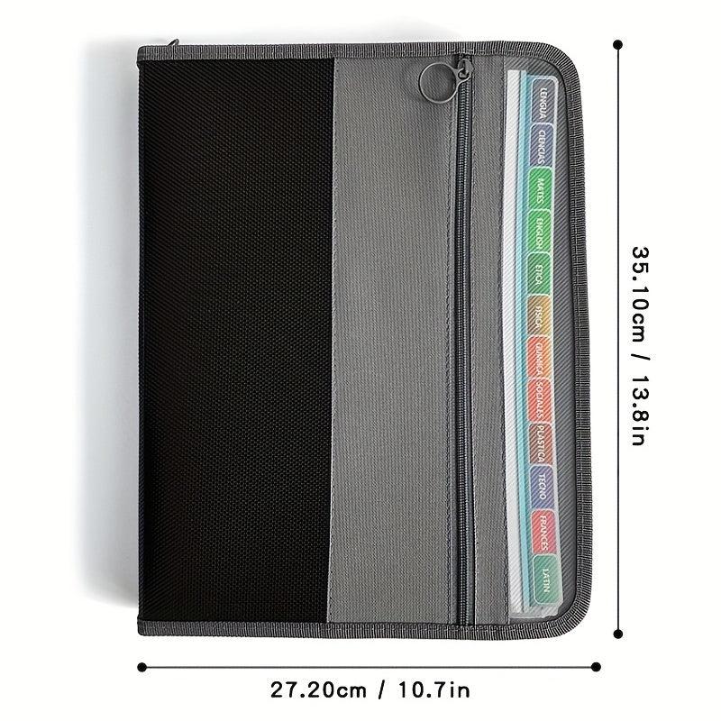 13 Pocket Expanding File Folder Zipper Closure & Colorful Tabs