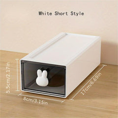 Transparent Rabbit Drawer Stationery Storage Box for Students and Adults