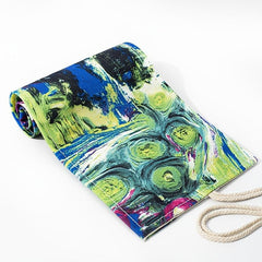 Small Floral Sail Cloth Pencil Curtain 12-72 Hole Pencil Bag Storage
