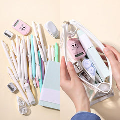 Large Capacity Transparent Triangle Pencil Case