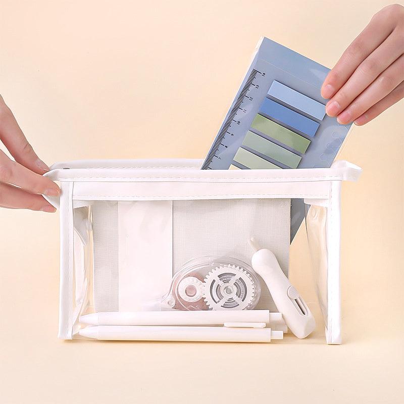 Large Capacity Transparent Triangle Pencil Case