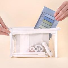 Large Capacity Transparent Triangle Pencil Case