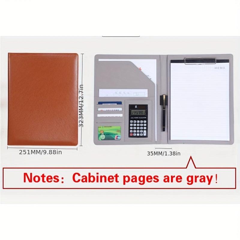 A4 Leather Portfolio Organiser with Calculator