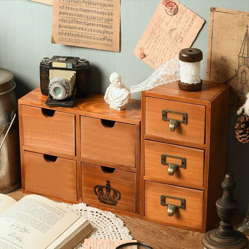 3 Drawers Apothecary Cabinet Rack Desktop Storage Drawer