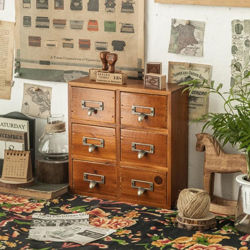3 Drawers Apothecary Cabinet Rack Desktop Storage Drawer