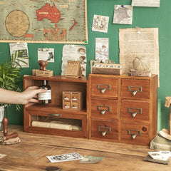 3 Drawers Apothecary Cabinet Rack Desktop Storage Drawer
