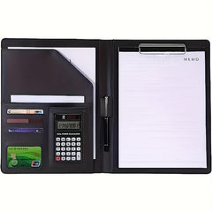 PU Leather Portfolio Folder with Clipboard Clip