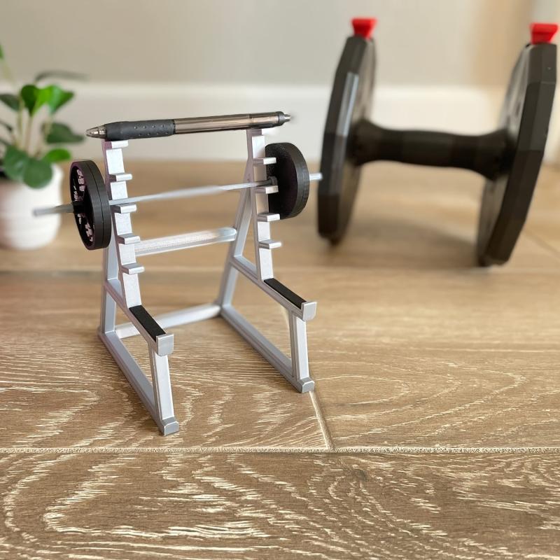 Gym Themed Barbell Rack Pen Holder for Fitness Enthusiasts