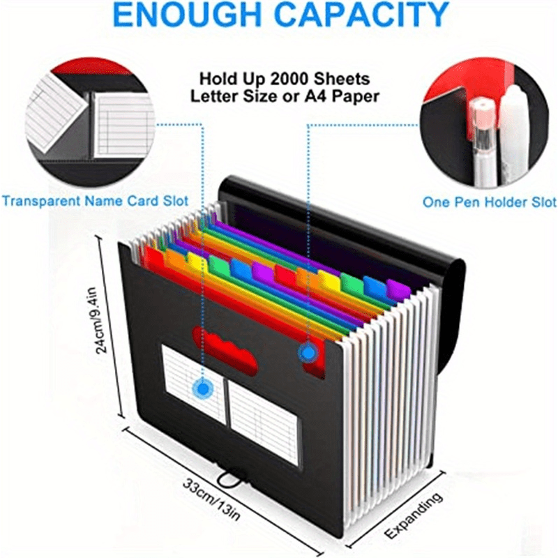 12-24 Pocket Expanding File Folder Organizer
