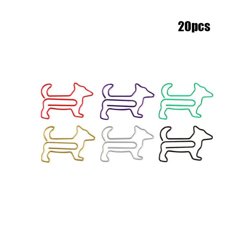 20pcs Cat Shaped Paper Clips for School & Office Supplies