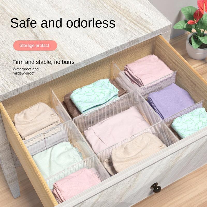 Transparent Drawer Storage Partition Board for Underwear Sock Storage