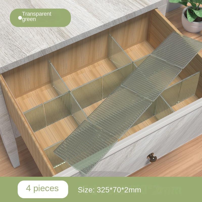 Transparent Drawer Storage Partition Board for Underwear Sock Storage