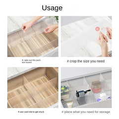 Transparent Drawer Storage Partition Board for Underwear Sock Storage