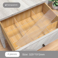 Transparent Drawer Storage Partition Board for Underwear Sock Storage