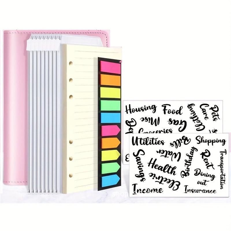 A6 Budget Book Macaron PU Binder Cash Hand Book