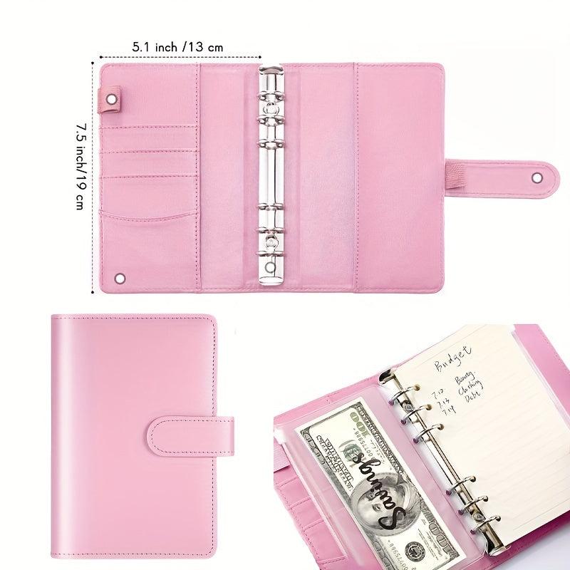A6 Budget Book Macaron PU Binder Cash Hand Book