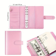 A6 Budget Book Macaron PU Binder Cash Hand Book