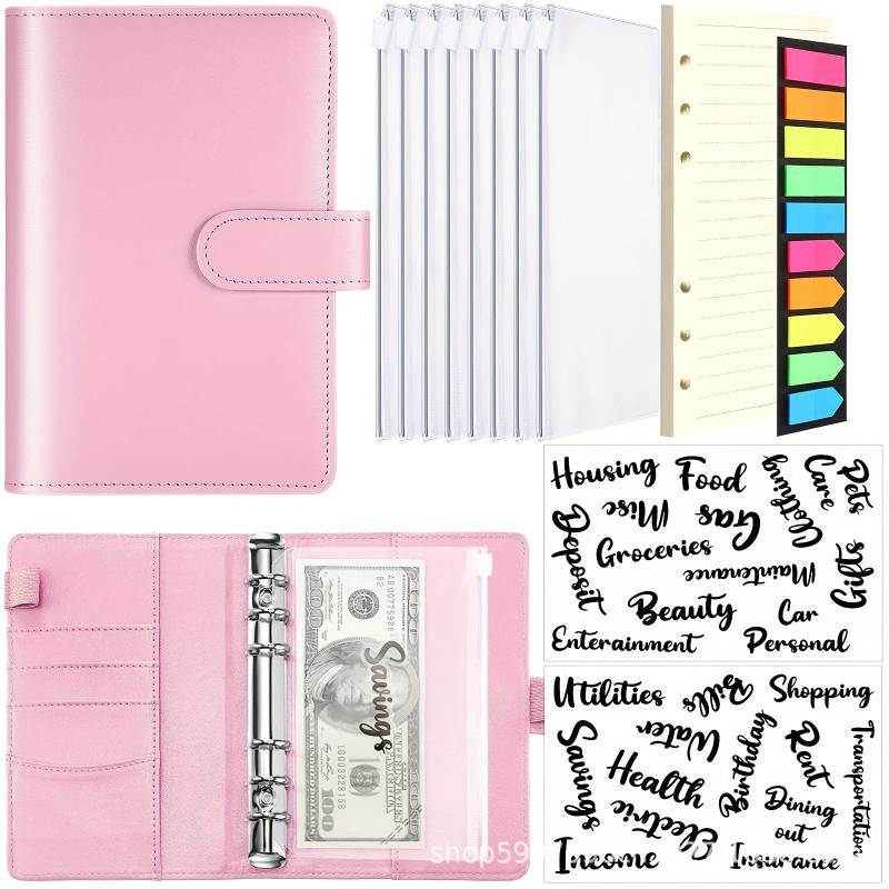 A6 Budget Book Macaron PU Binder Cash Hand Book