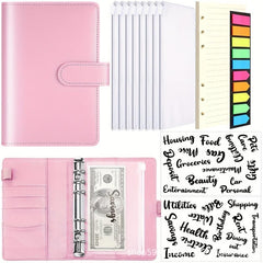 A6 Budget Book Macaron PU Binder Cash Hand Book