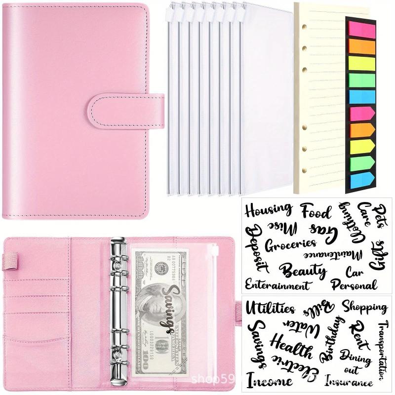 A6 Budget Book Macaron PU Binder Cash Hand Book