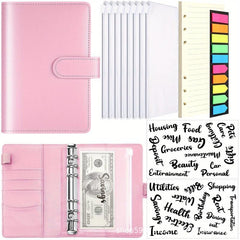 A6 Budget Book Macaron PU Binder Cash Hand Book