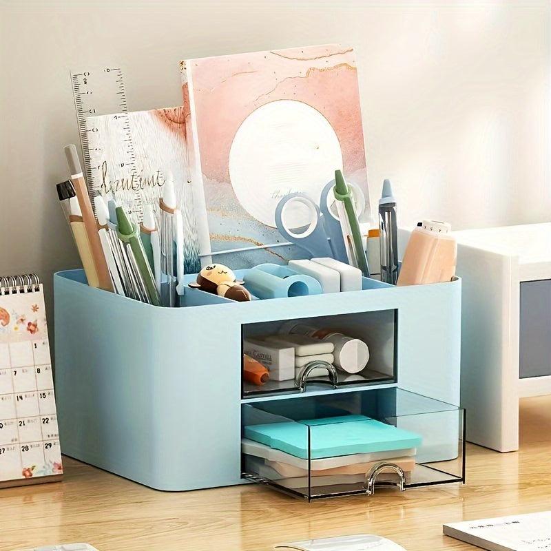 Nordic Desk Drawer Office Storage Box Double Layer Plastic Women Cosmetic