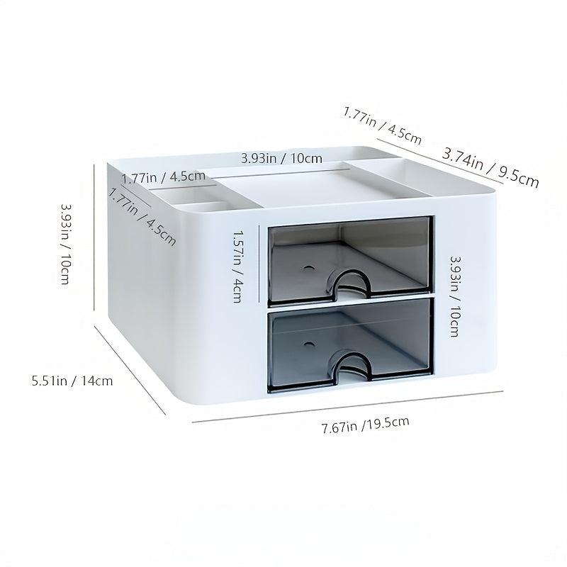 Nordic Desk Drawer Office Storage Box Double Layer Plastic Women Cosmetic
