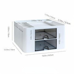 Nordic Desk Drawer Office Storage Box Double Layer Plastic Women Cosmetic