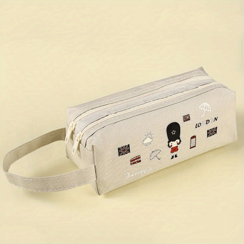 Space Astronaut Pencil Case Cartoon Animal Stationery Bag Double layer