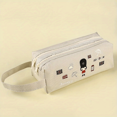 Space Astronaut Pencil Case Cartoon Animal Stationery Bag Double layer
