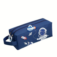 Space Astronaut Pencil Case Cartoon Animal Stationery Bag Double layer