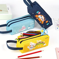 Space Astronaut Pencil Case Cartoon Animal Stationery Bag Double layer