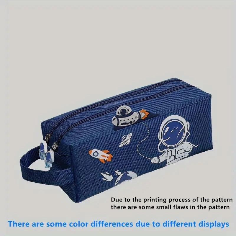 Space Astronaut Pencil Case Cartoon Animal Stationery Bag Double layer
