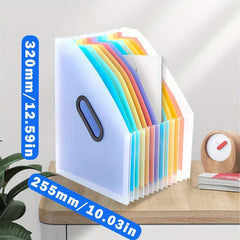1pc A4 Transparent Expandable File Folder Rainbow Student Storage