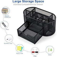 Mesh Desk Pen Organizer Multifunctional Office Supplies Storage Box