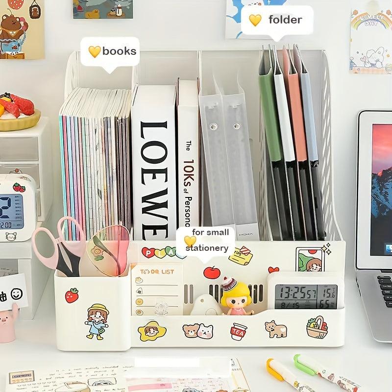 Desktop Bookends Storage Organizer for Office Desk and School